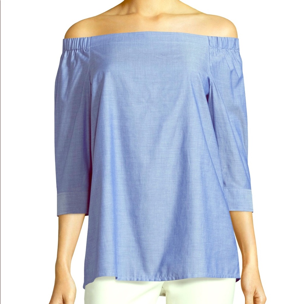 NWT Theory Chambray Off the Shoulder Top Size S